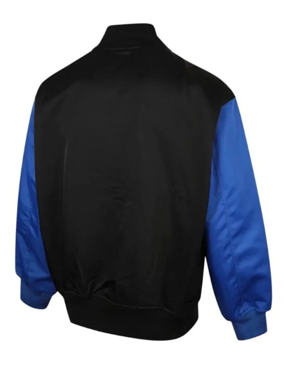 Jordan Jacket Mens Size L Black Blue Bomber Varsity Satin Jumpman Collegiate
